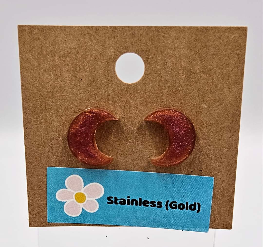 Gold Stainless steel stud earrings
