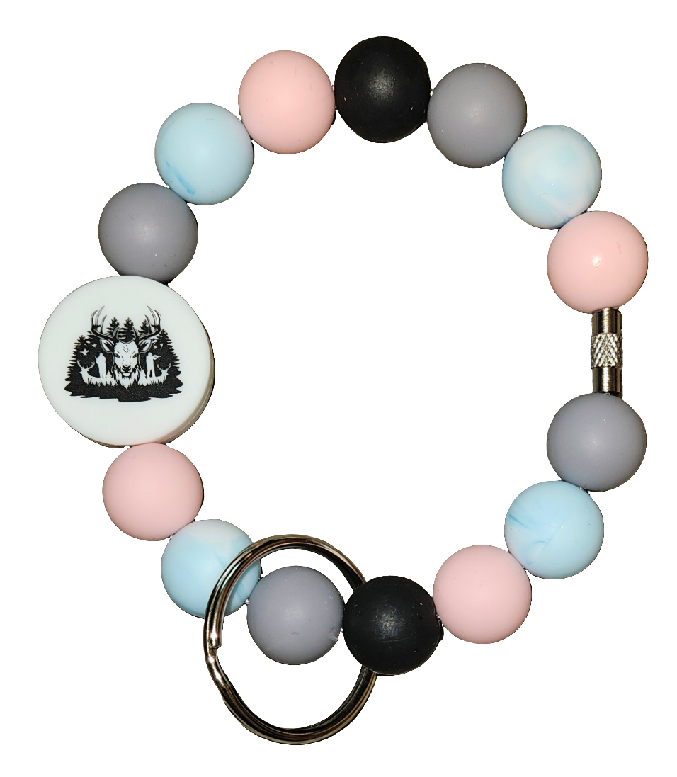Beaded wristlet keychains