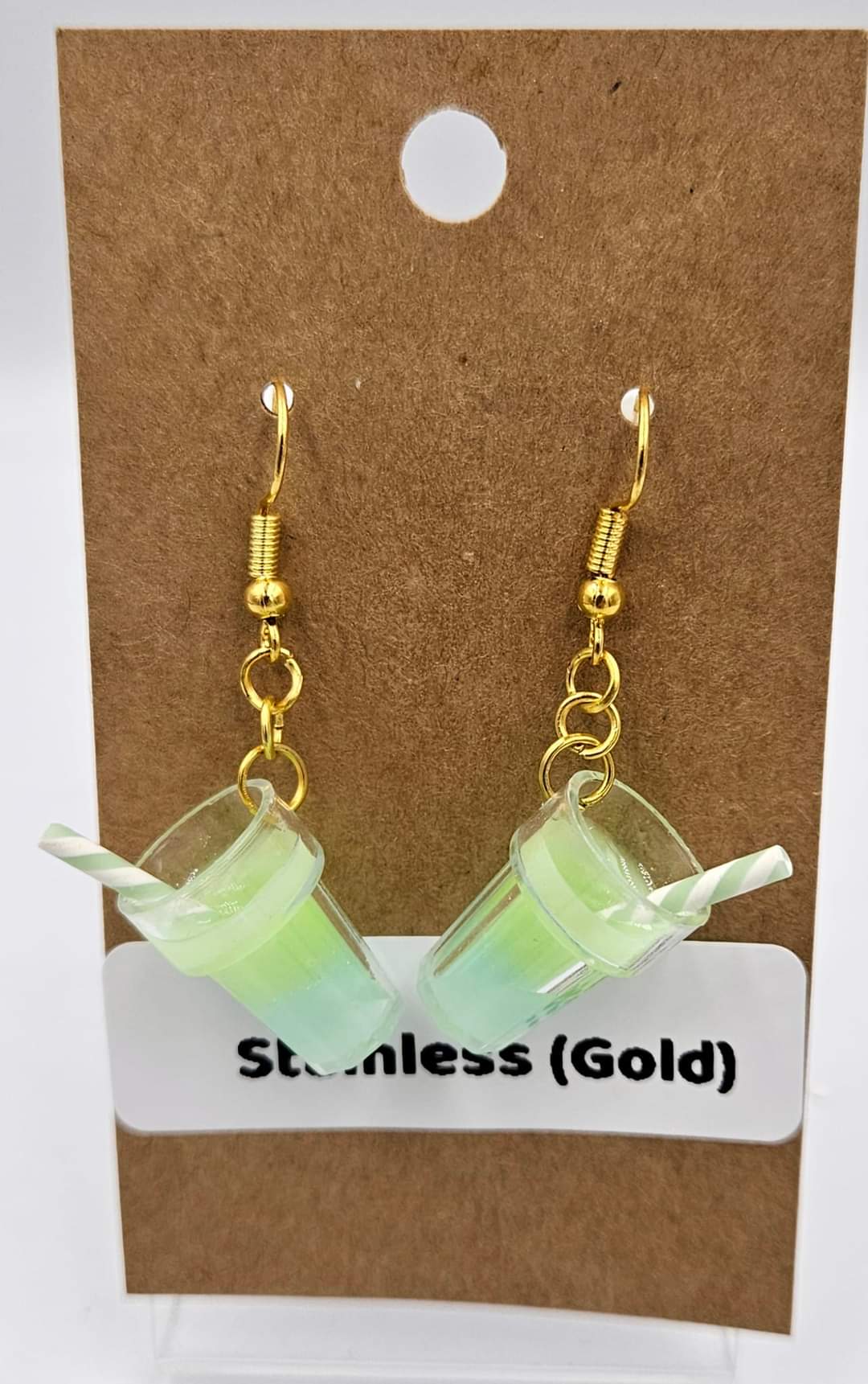 Stainless steel dangle earrings