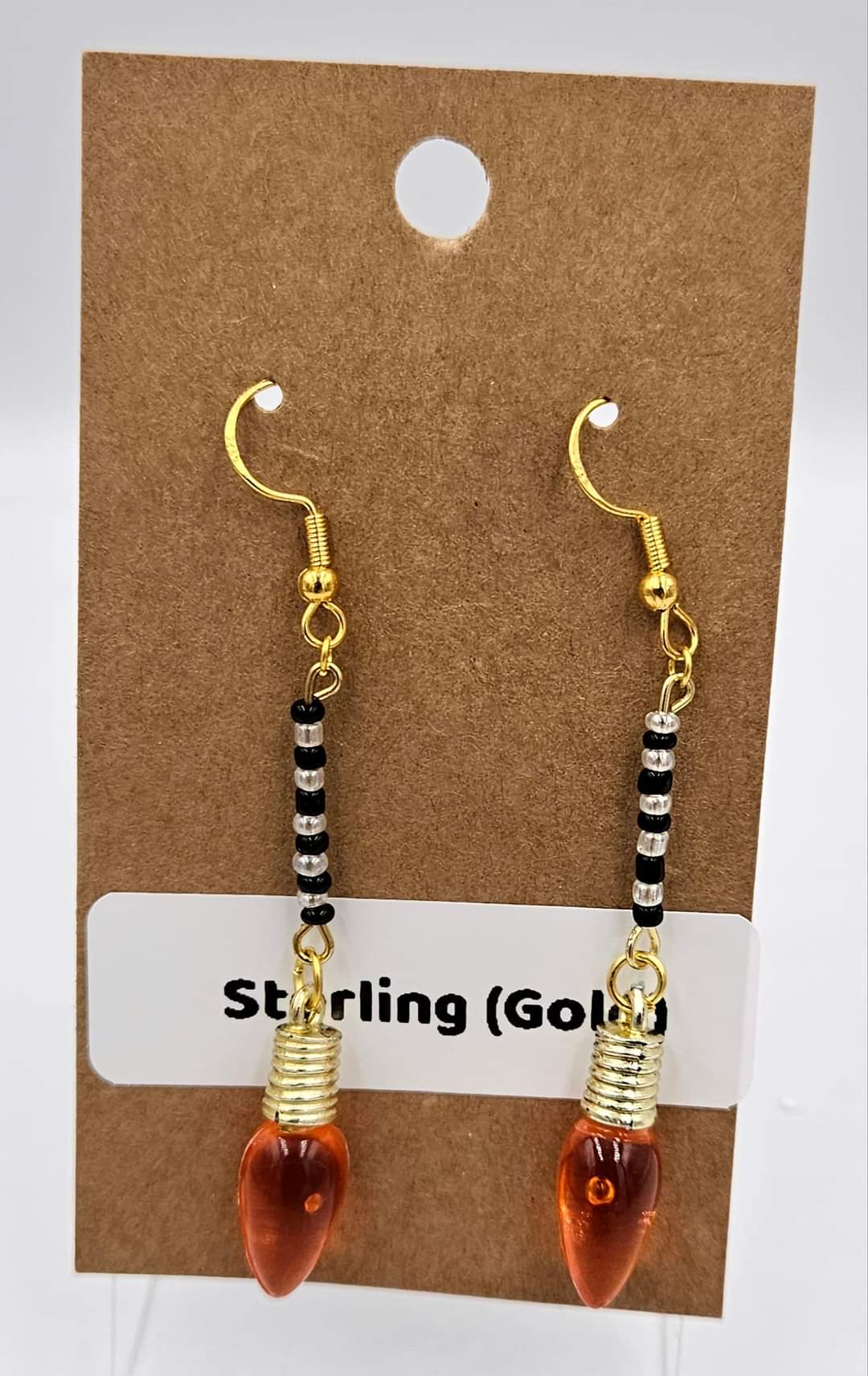 Gold Sterling silver dangle earrings