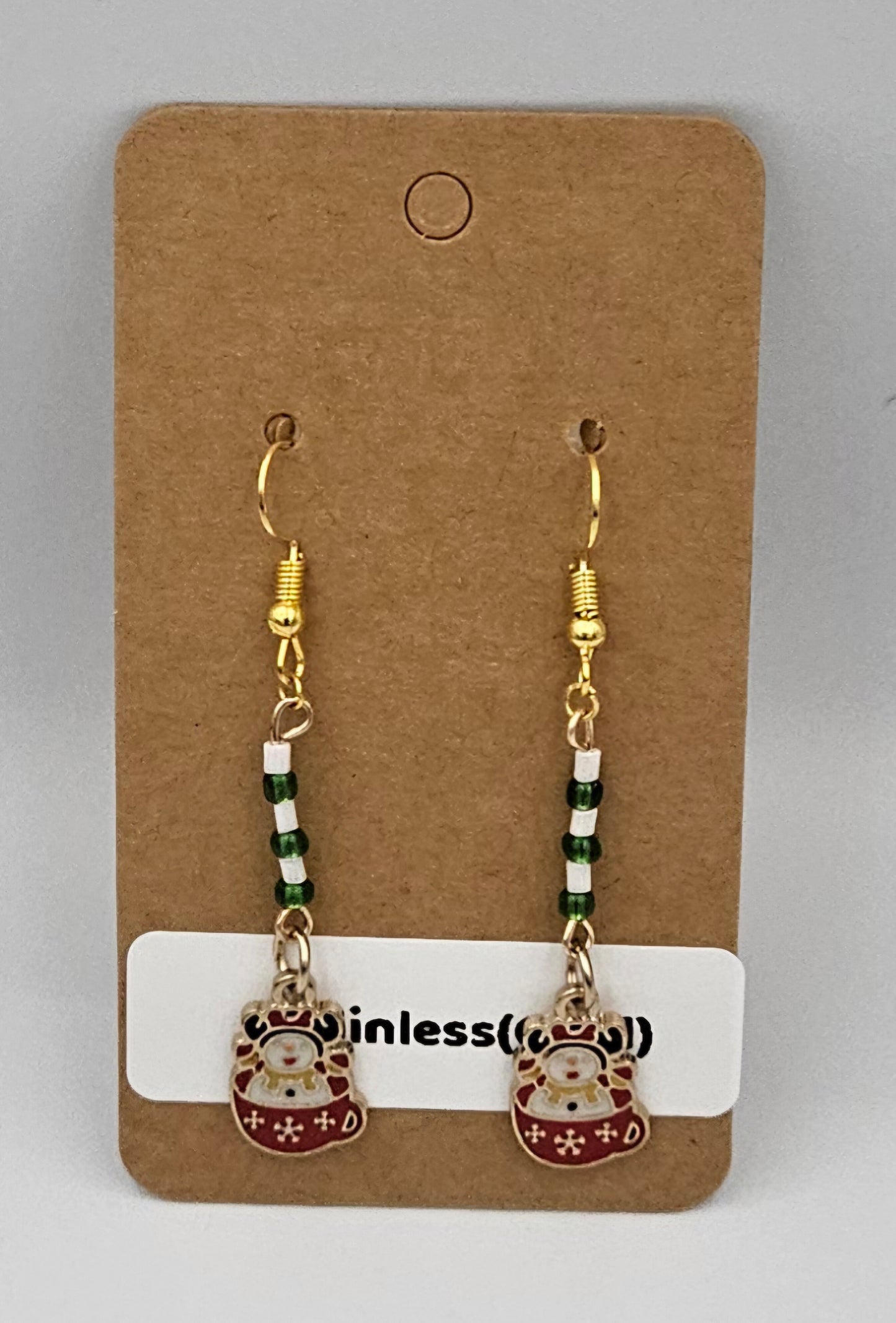 Stainless steel dangle earrings