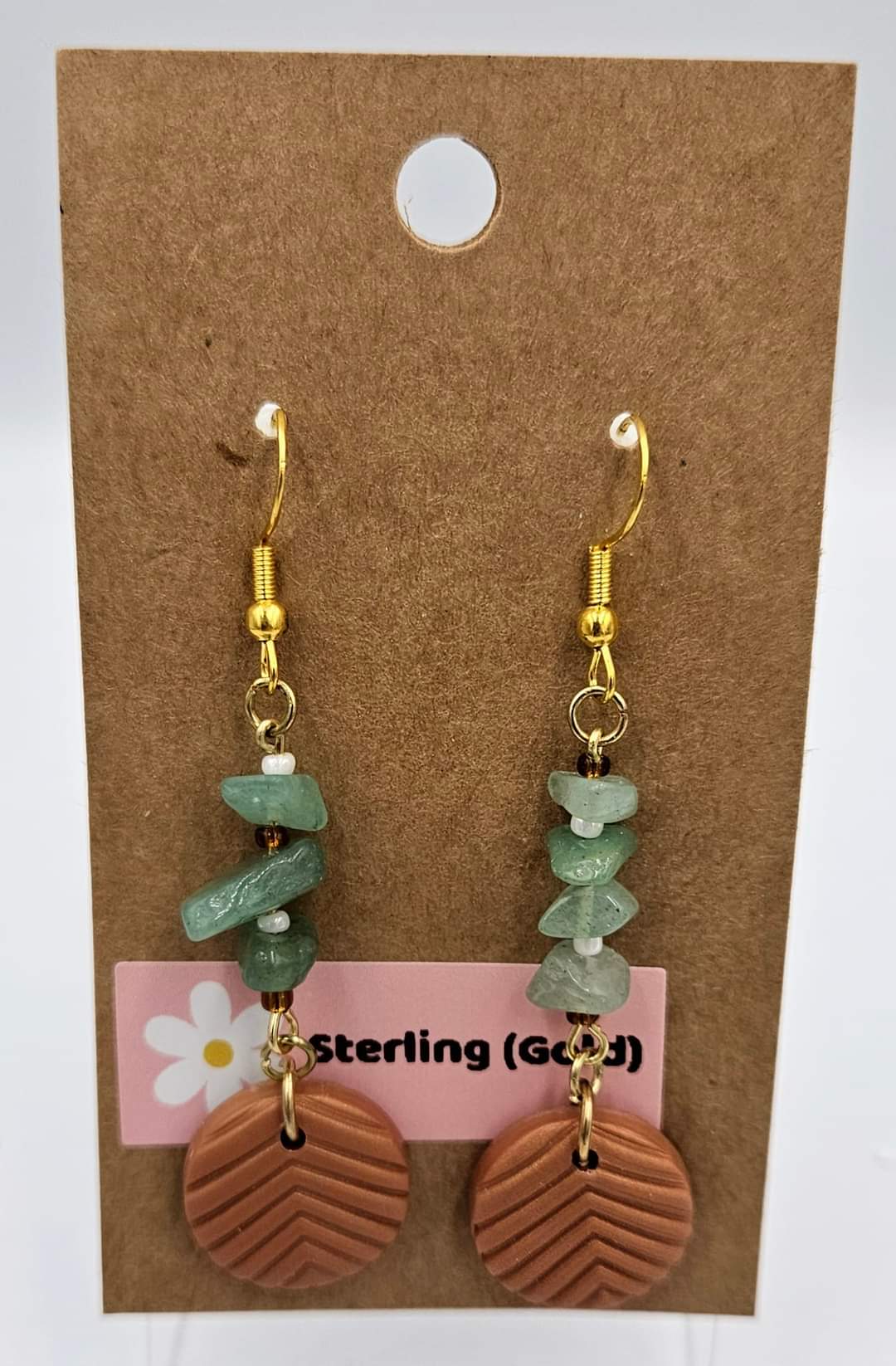 Gold Sterling silver dangle earrings