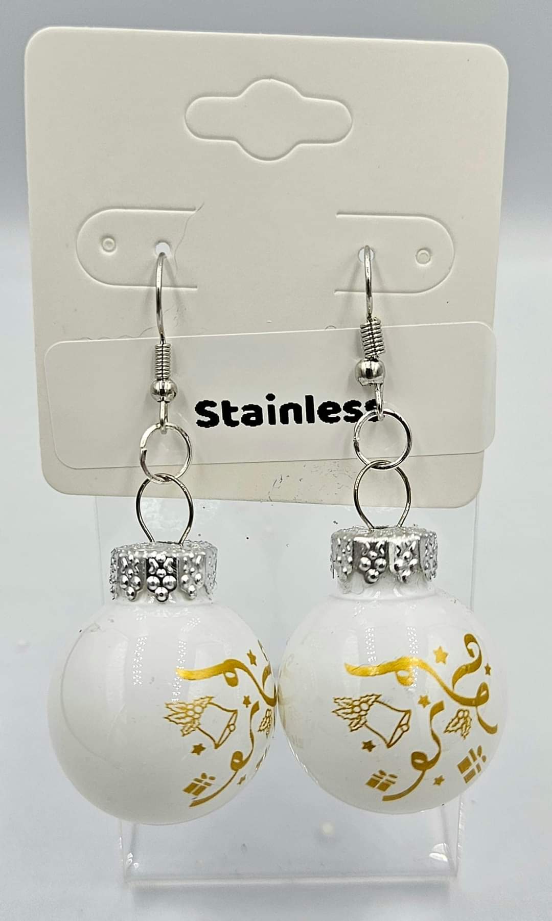 Stainless steel dangle earrings