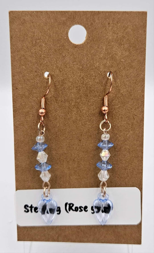 Rose gold sterling silver dangle earrings
