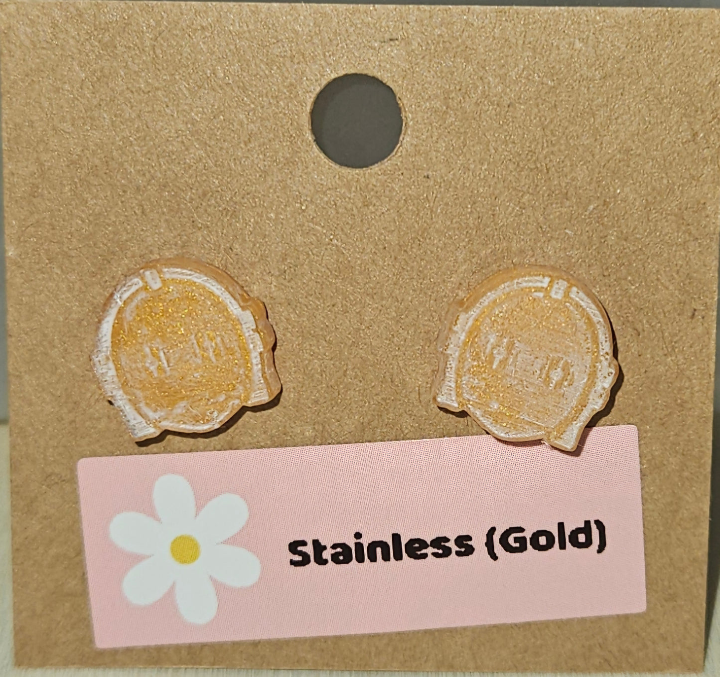 Gold Stainless steel stud earrings