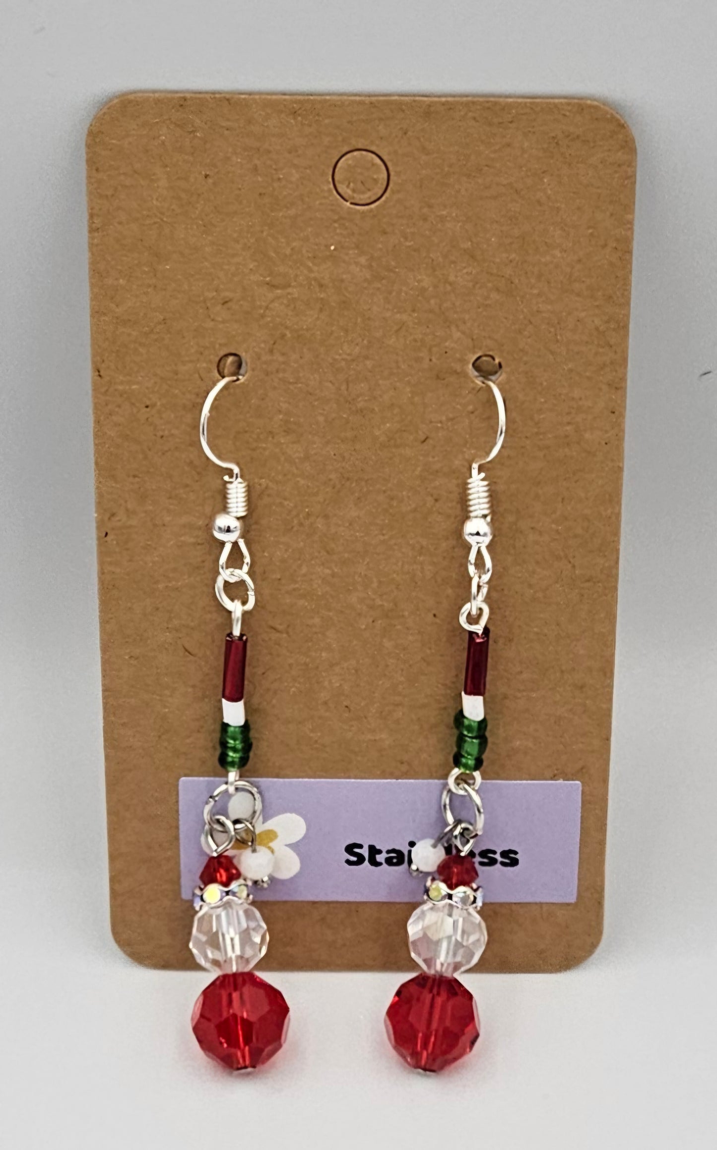 Stainless steel dangle earrings
