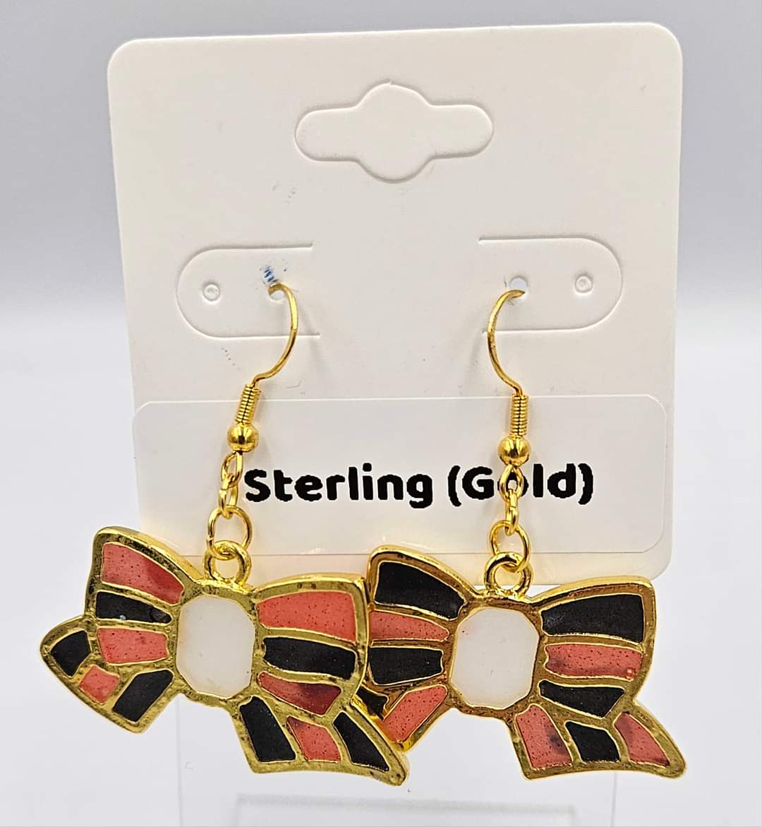 Gold Sterling silver dangle earrings