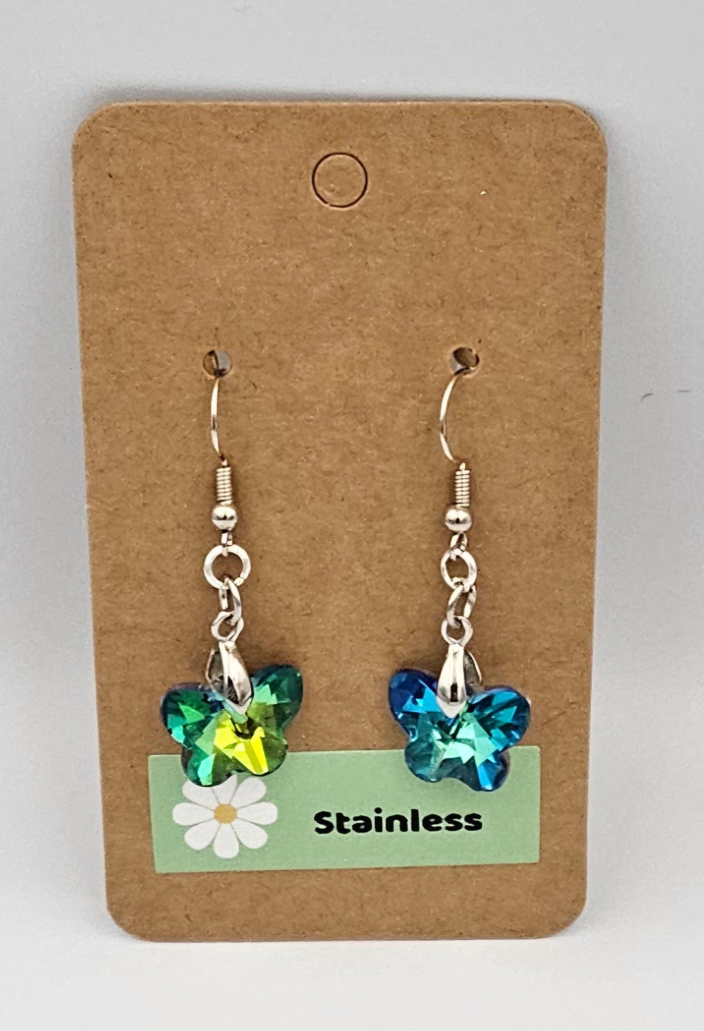 Stainless steel dangle earrings