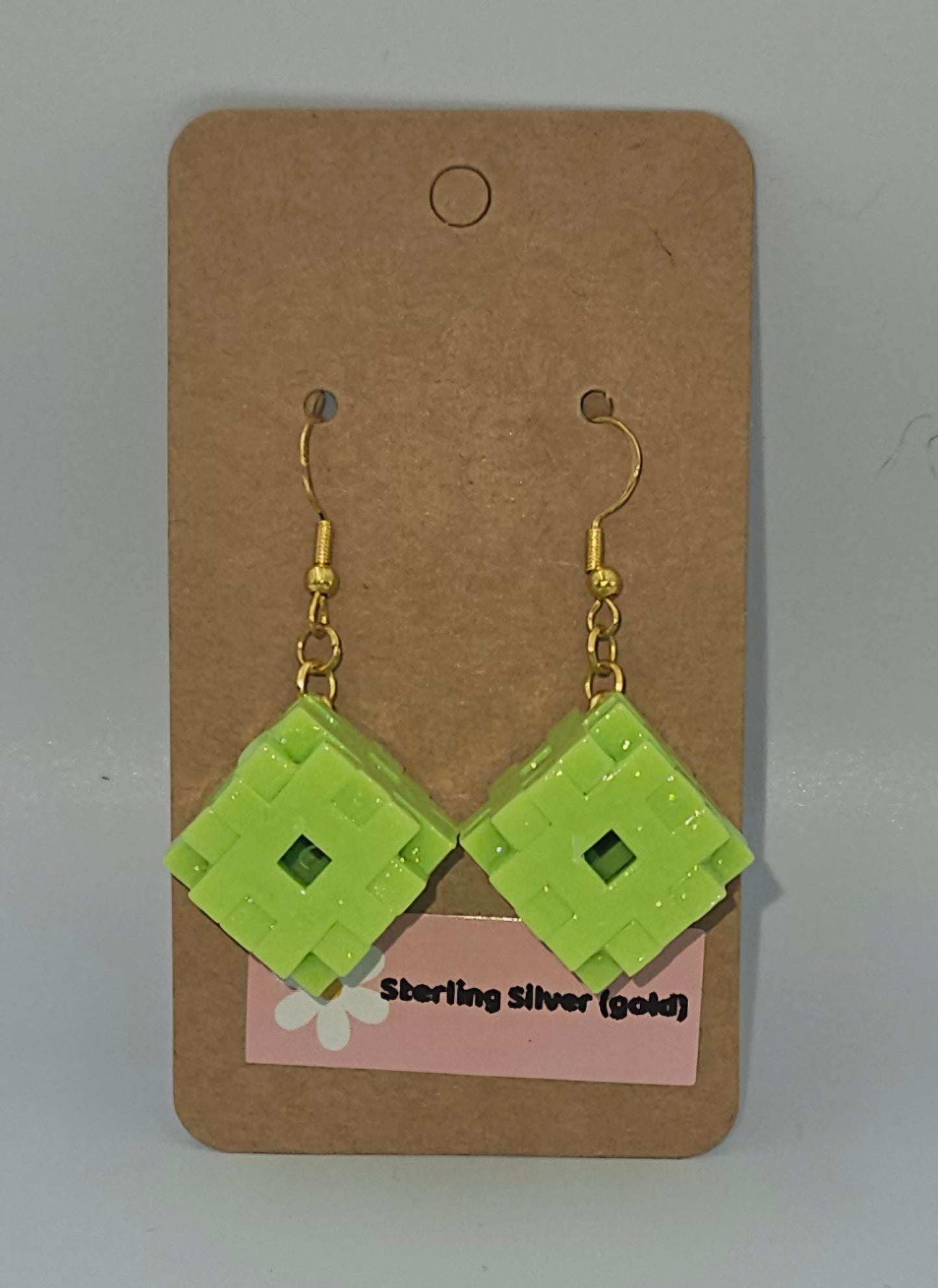 Gold Sterling silver dangle earrings