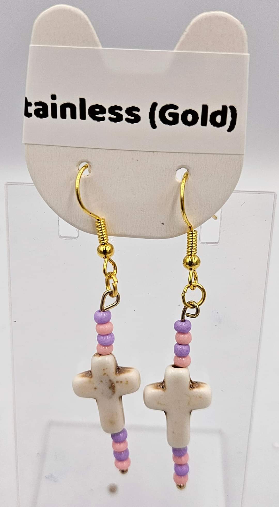 Stainless steel dangle earrings