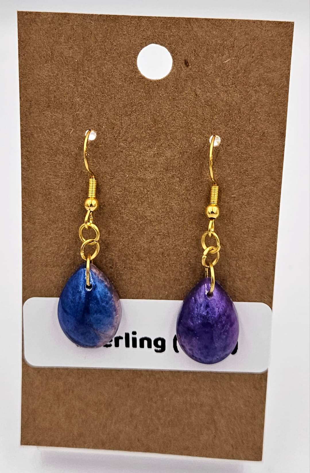 Gold Sterling silver dangle earrings