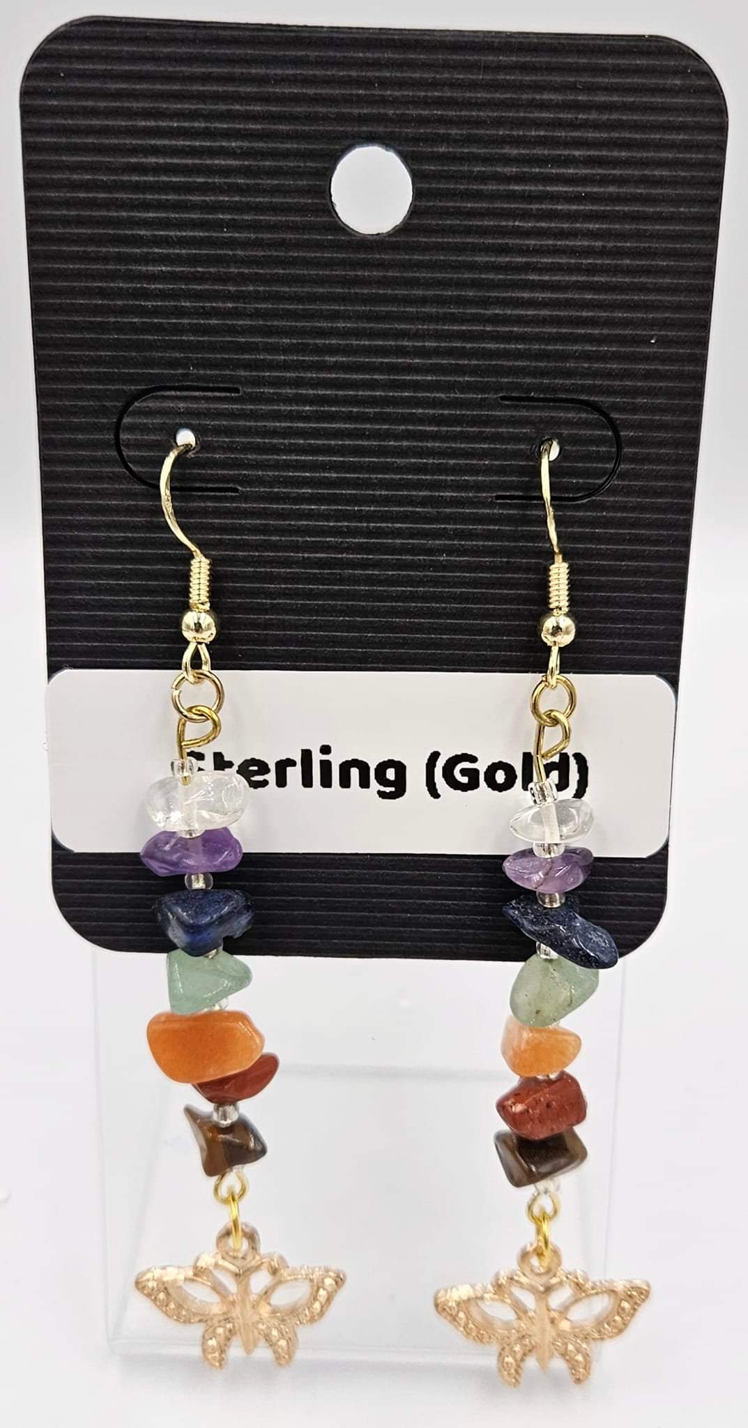 Gold Sterling silver dangle earrings