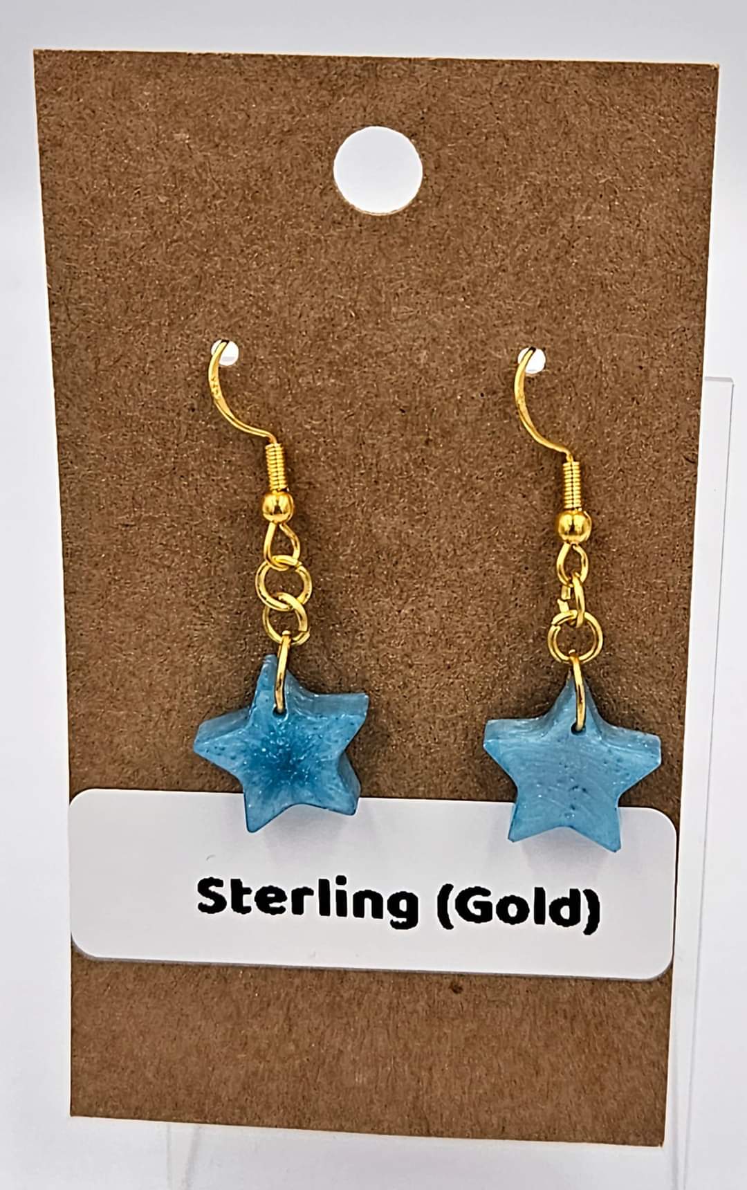 Gold Sterling silver dangle earrings