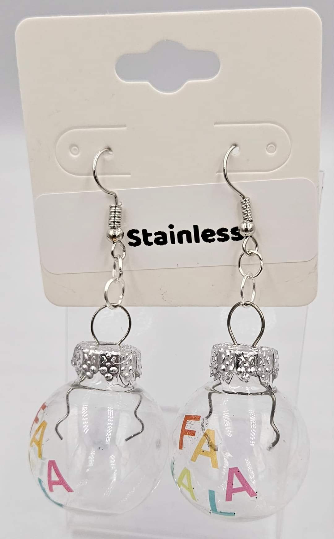 Stainless steel dangle earrings