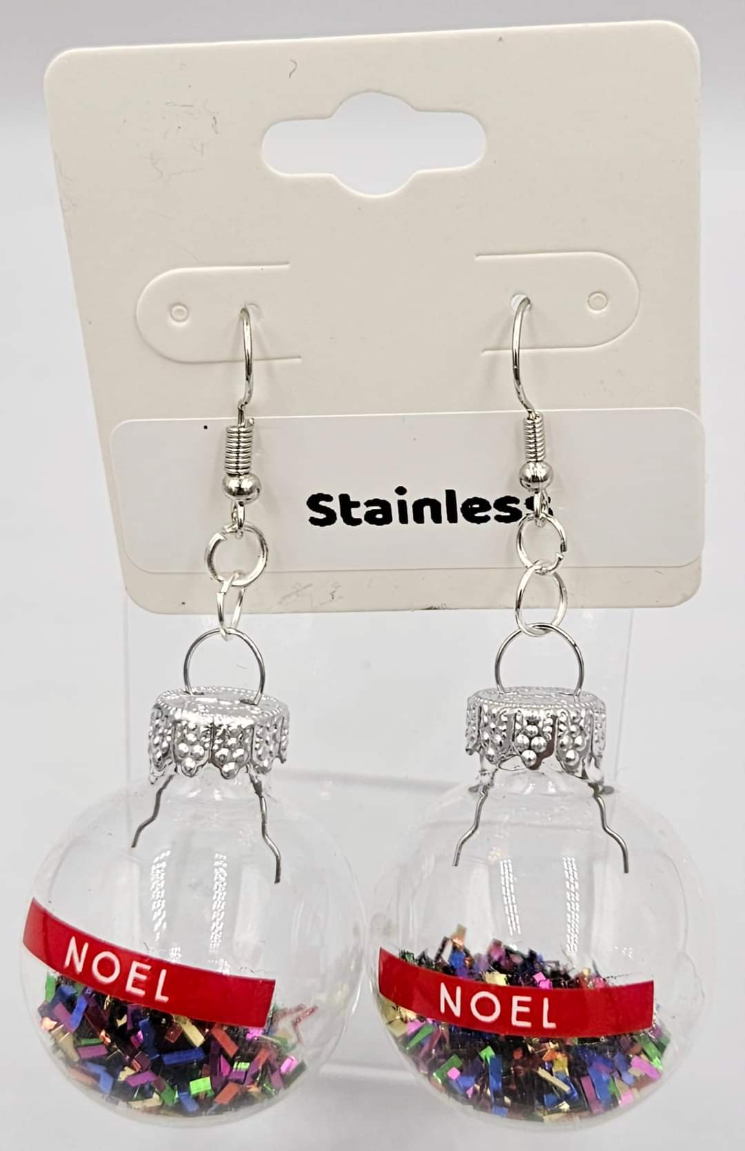Stainless steel dangle earrings