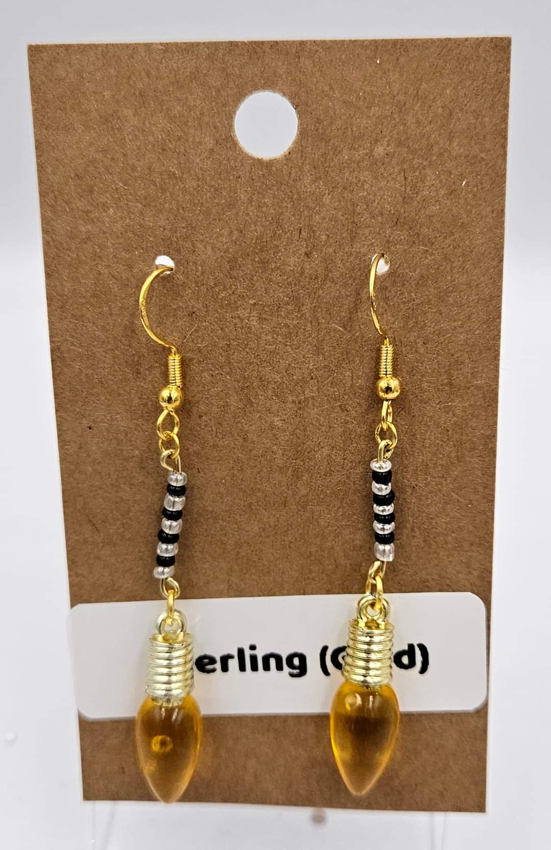 Gold Sterling silver dangle earrings