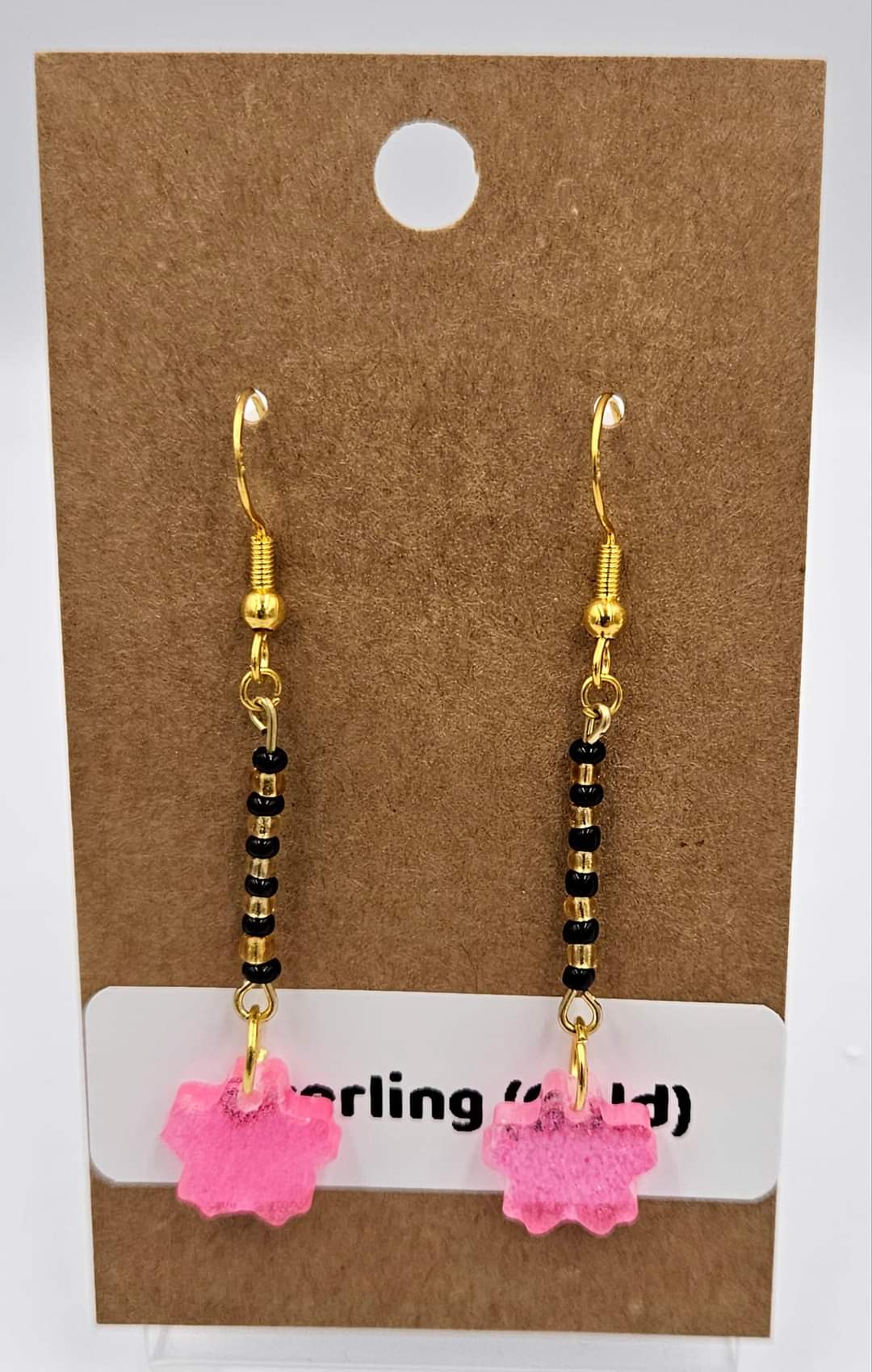 Gold Sterling silver dangle earrings