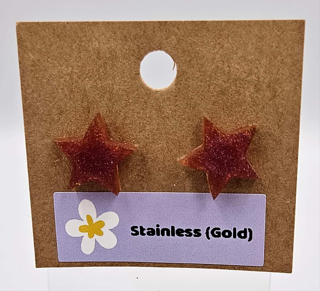 Gold Stainless steel stud earrings