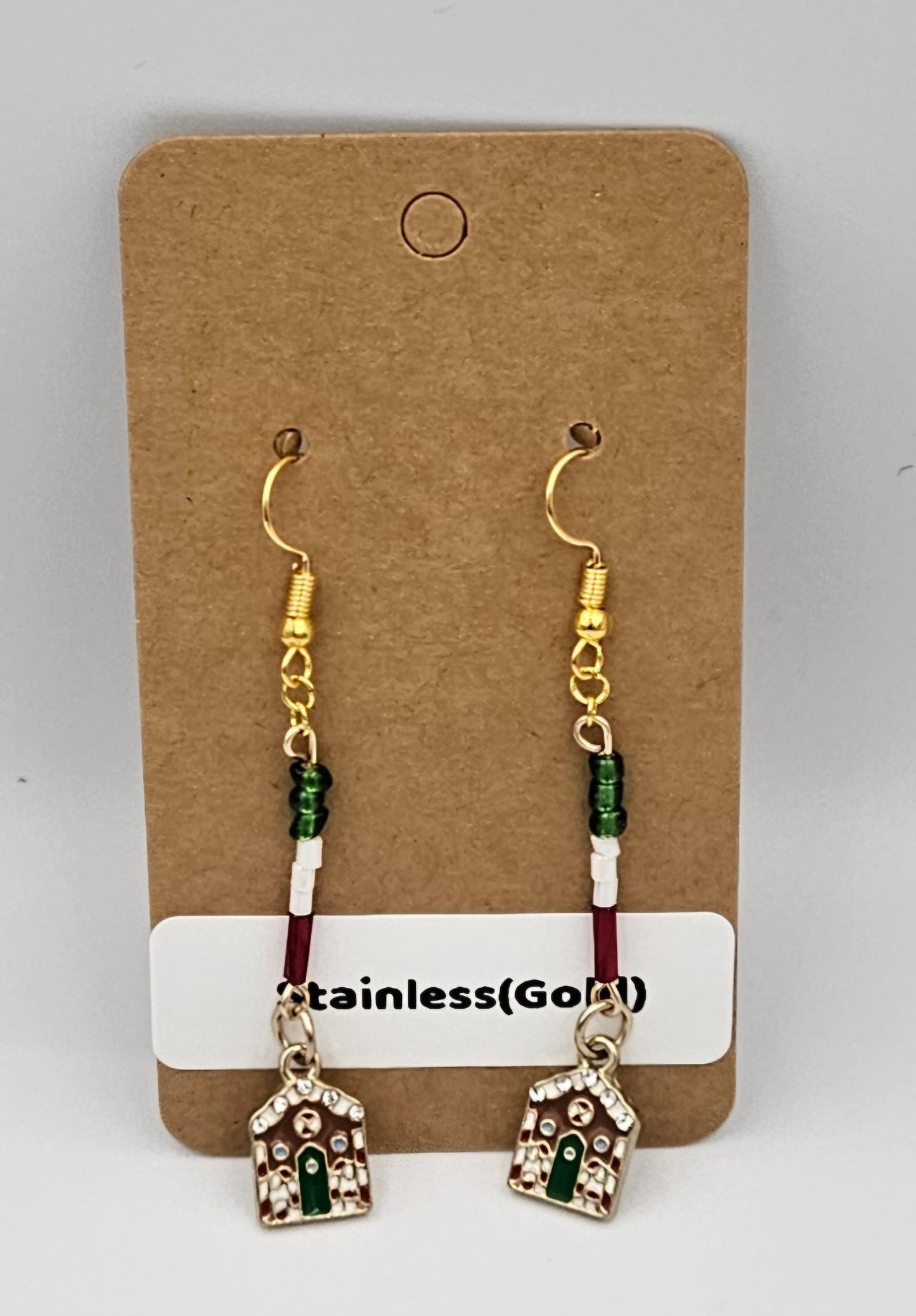 Stainless steel dangle earrings