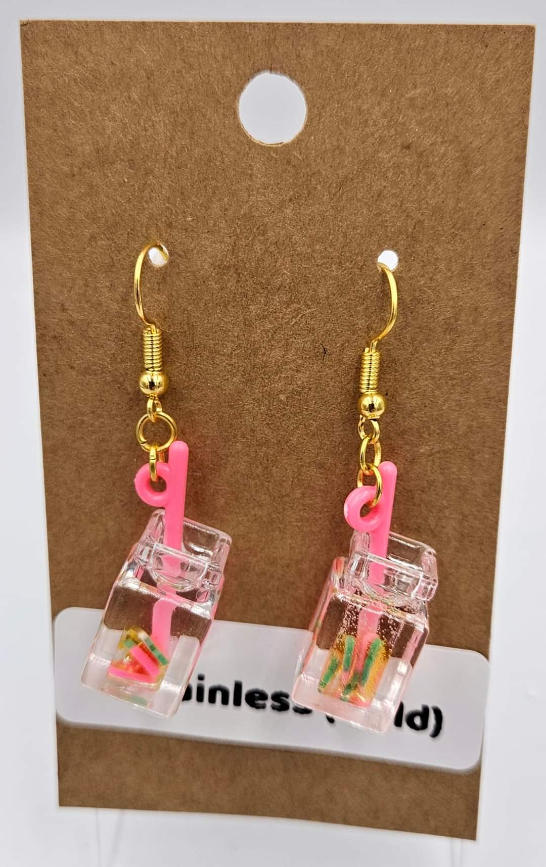Stainless steel dangle earrings