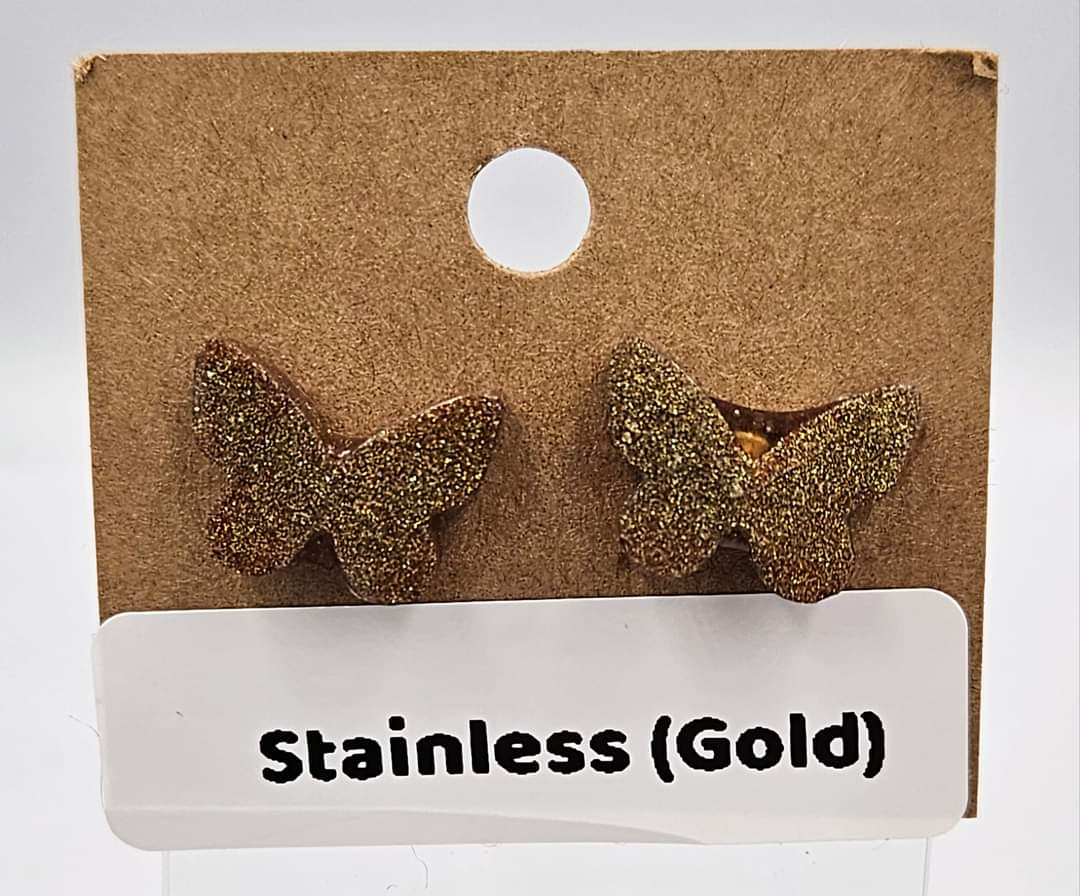 Gold Stainless steel stud earrings