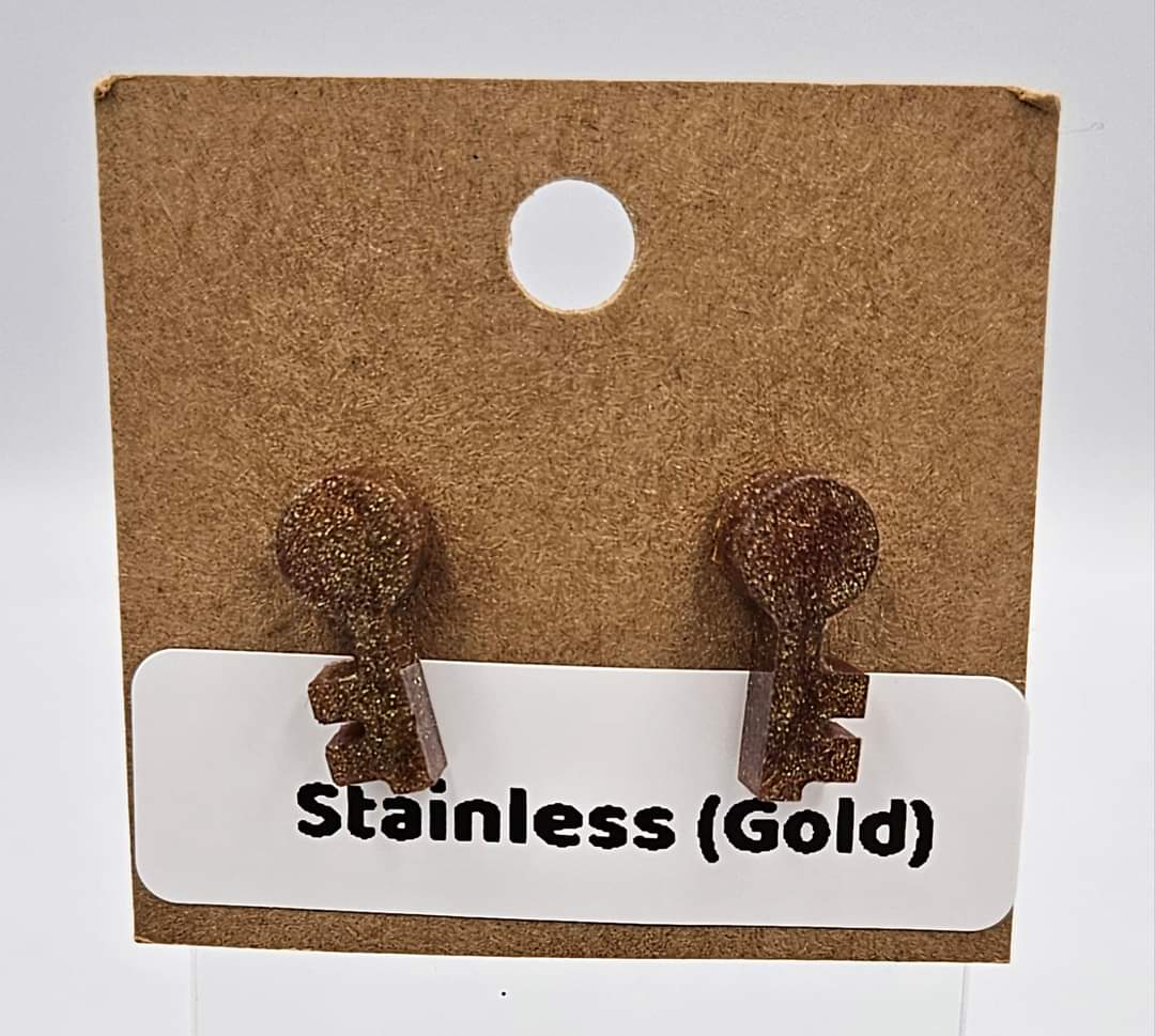Gold Stainless steel stud earrings