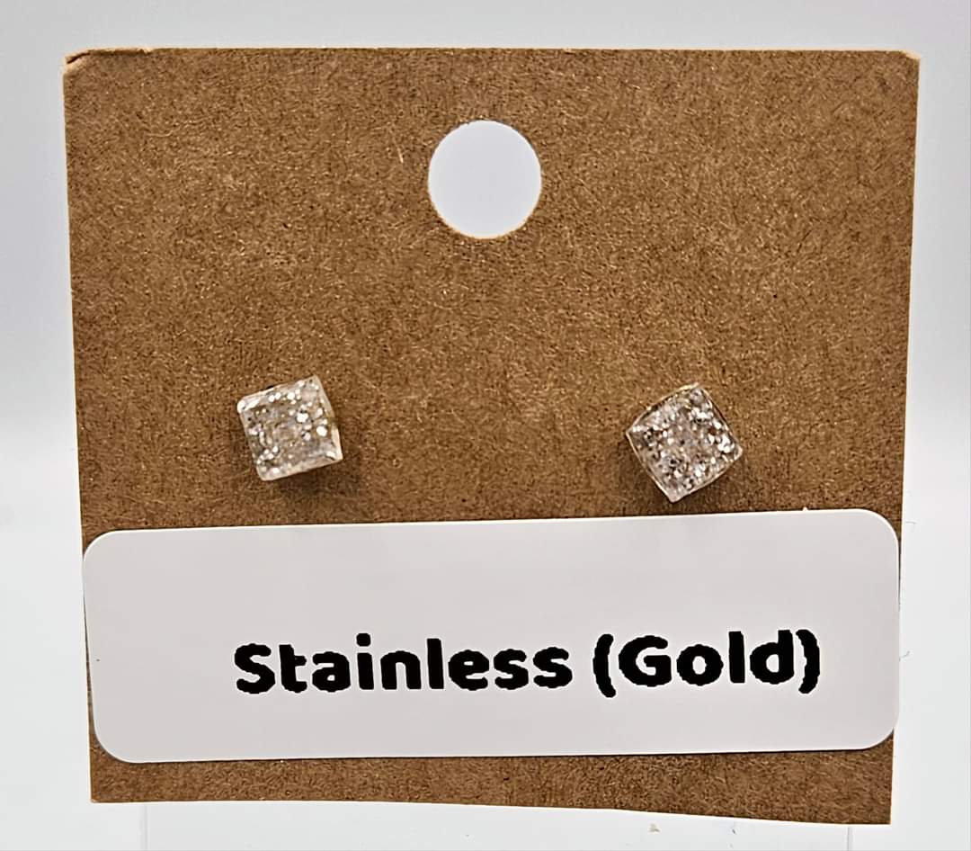 Gold Stainless steel stud earrings
