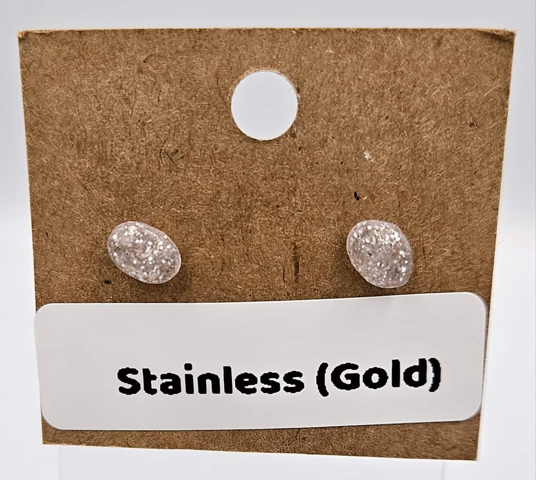 Gold Stainless steel stud earrings