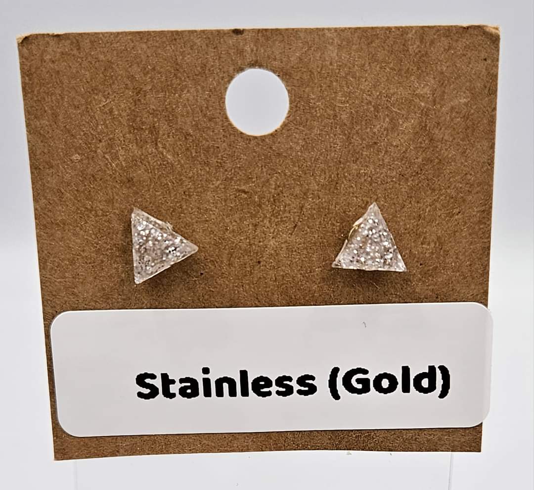 Gold Stainless steel stud earrings