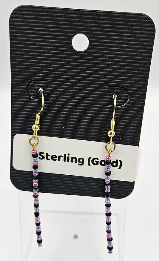 Gold Sterling silver dangle earrings