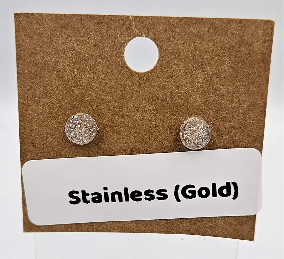 Gold Stainless steel stud earrings